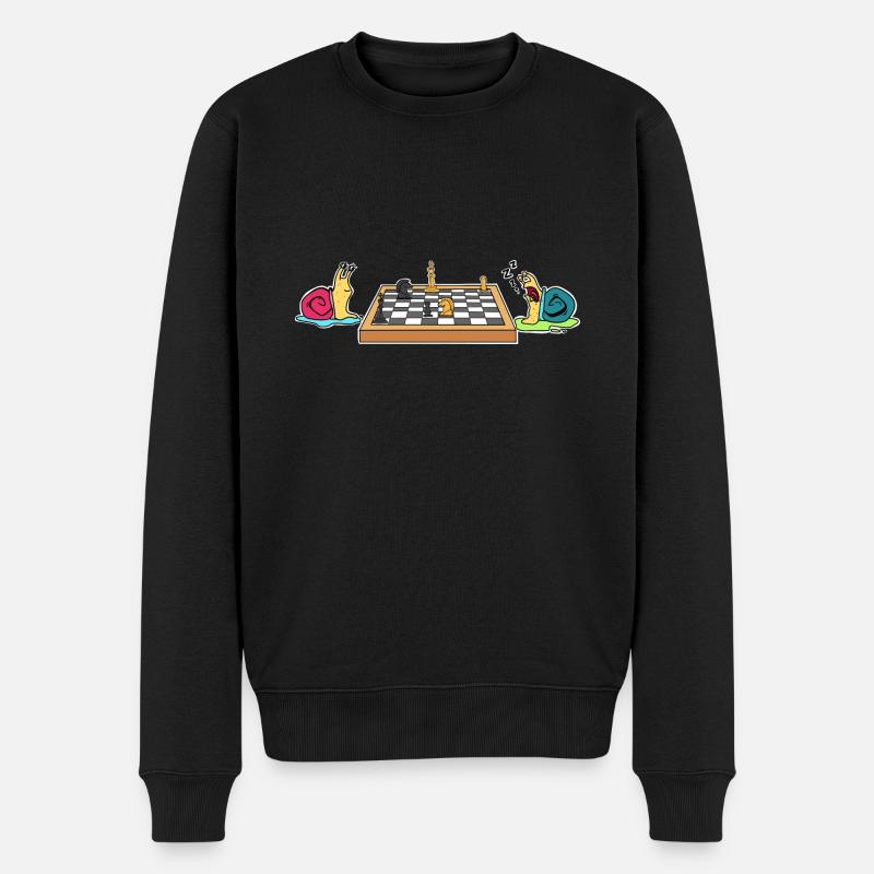 Escargots Échecs - Pull Premium bio Homme - noir
