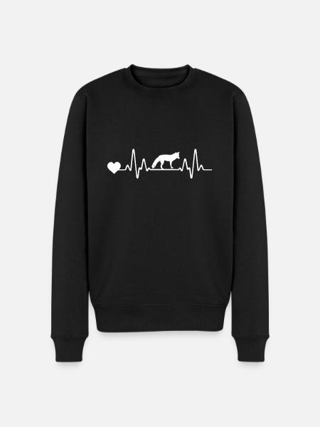 Heartbeat Fox - Men's Premium Organic Jumper - black