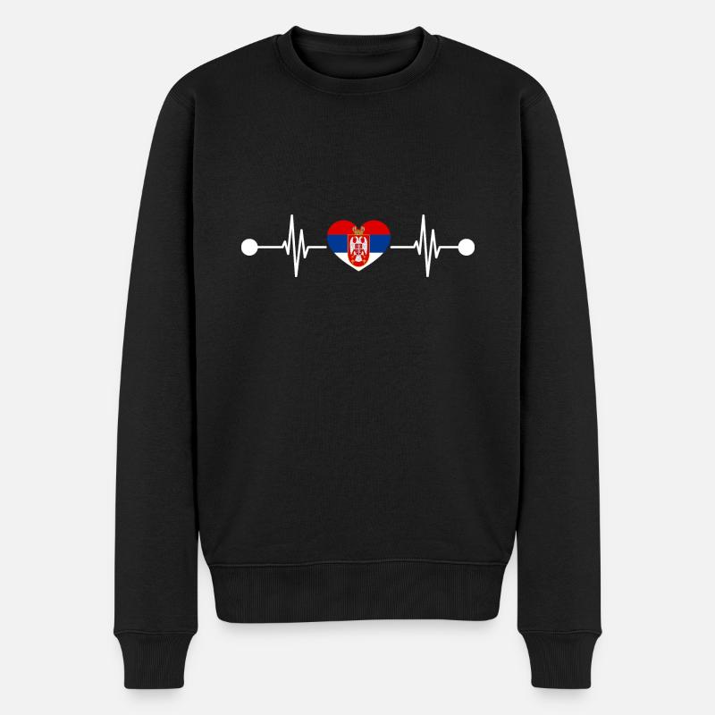 Heartbeat Serbe Serbie - Pull Premium bio Homme - noir