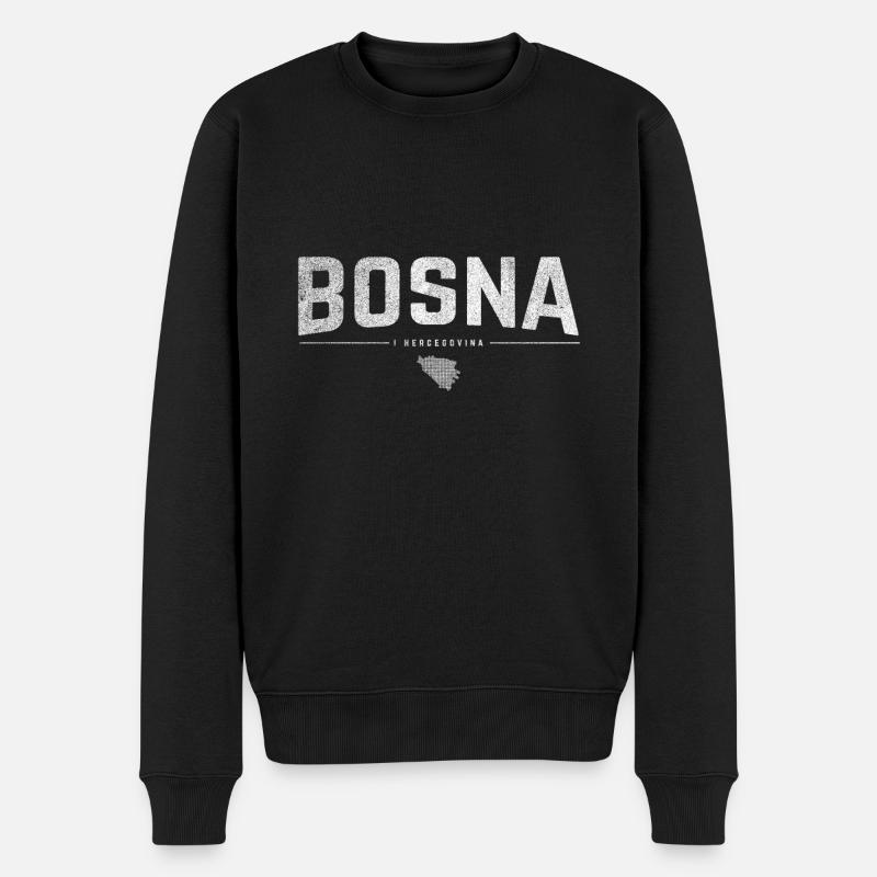 Bosnien - Männer Premium Bio Pullover - Schwarz