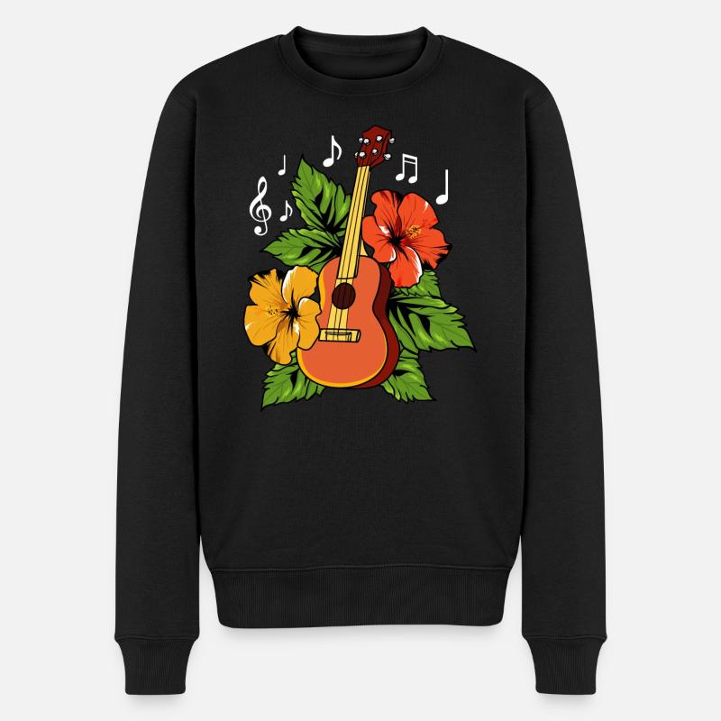 Ukulele Hawaii - Männer Premium Bio Pullover - Schwarz