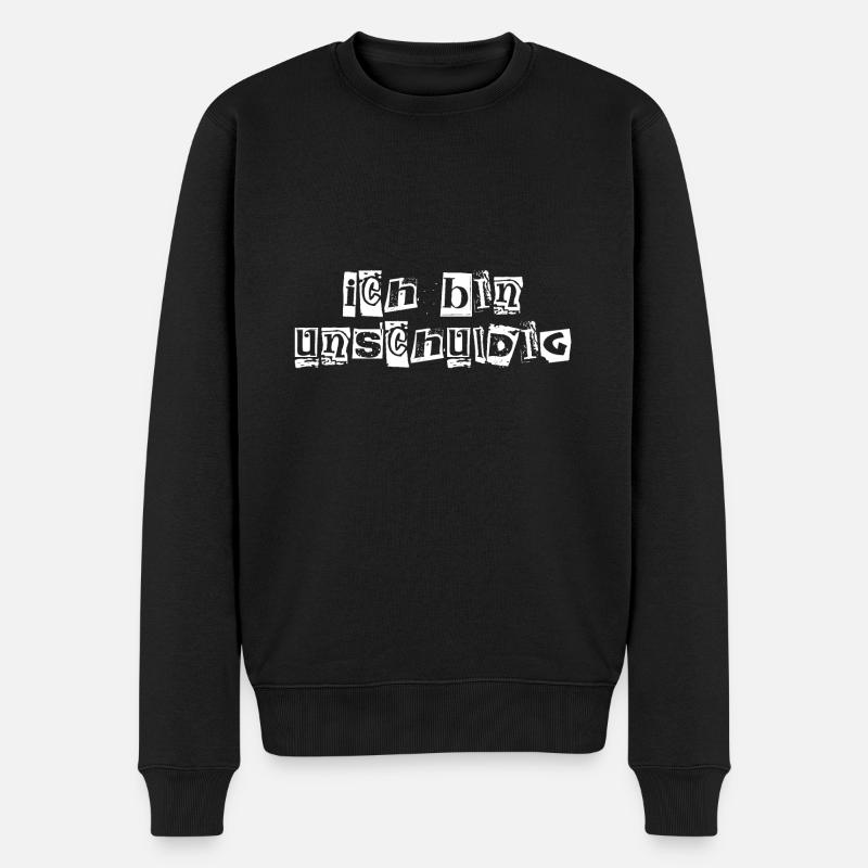 Unschuldig - Männer Premium Bio Pullover - Schwarz