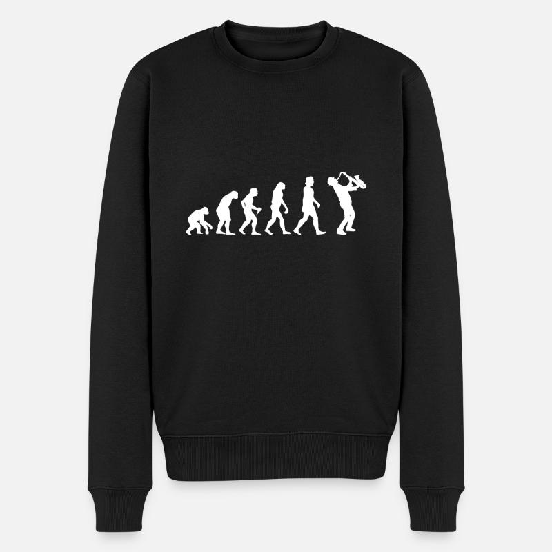 Evolution saxophone musician saxophone gift idea - Men's Premium Organic Jumper - black