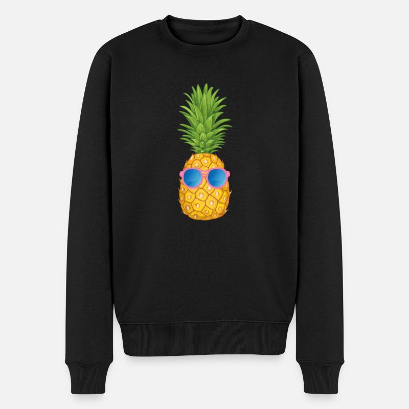 Pineapple - Männer Premium Bio Pullover - Schwarz