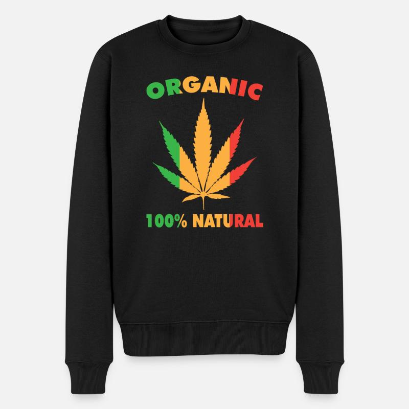 Reggae - Männer Premium Bio Pullover - Schwarz