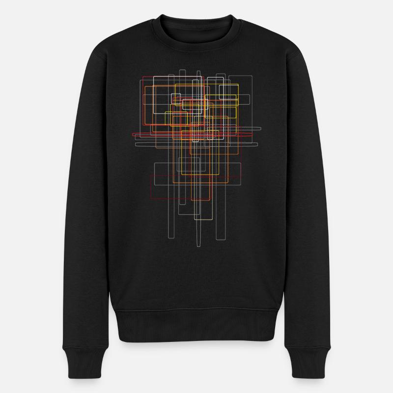 Abstrakt - Futurismus Muster - Männer Premium Bio Pullover - Schwarz