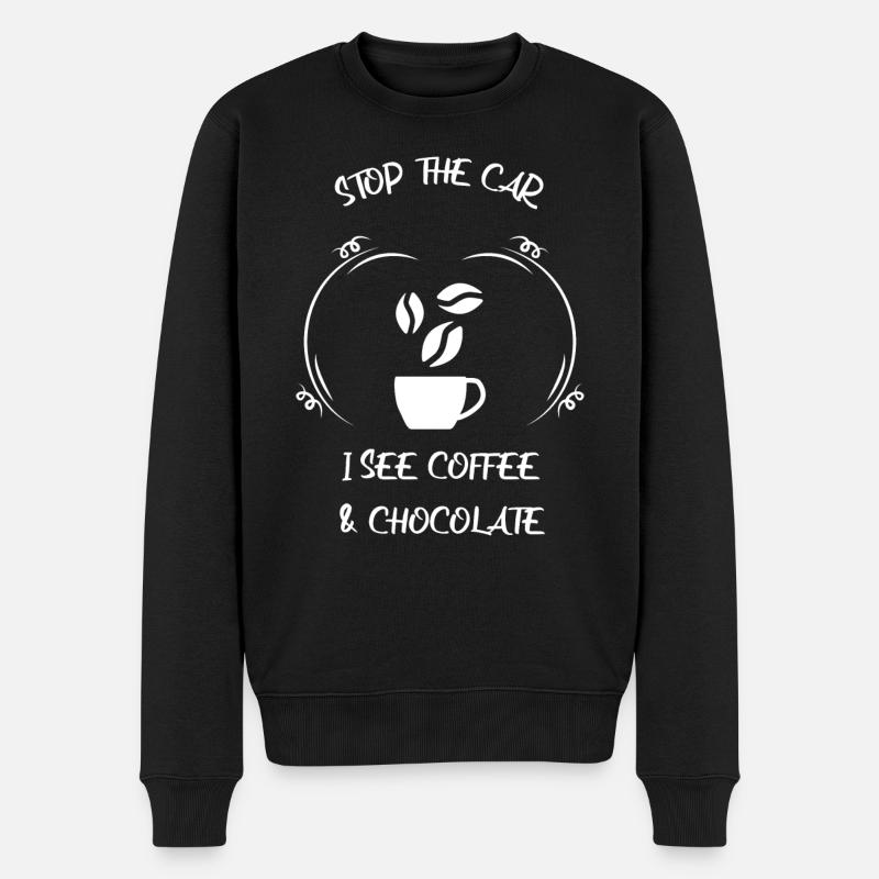 Café, expresso, café et chocolat - Pull Premium bio Homme - noir