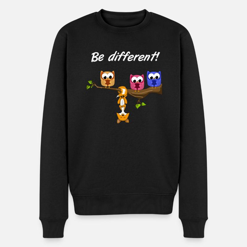 Be Different! - Süßer Fun Spruch - Fuchs Motto - Männer Premium Bio Pullover - Schwarz