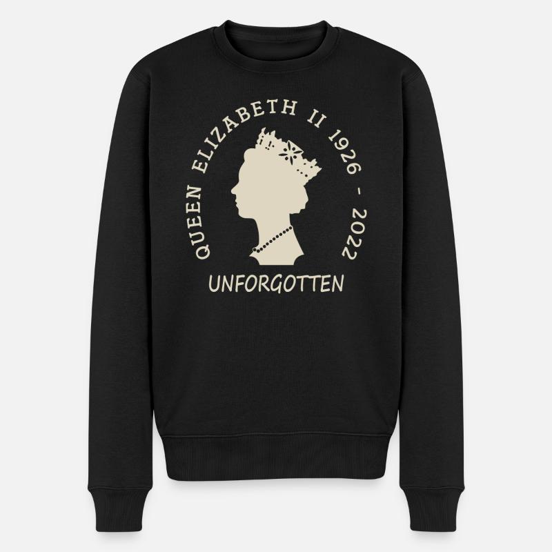 Queen Elizabeth II Unforgotton - Männer Premium Bio Pullover - Schwarz