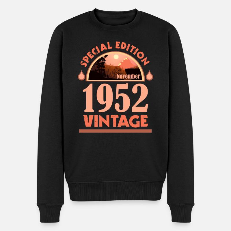 Novembre 1952 Cadeau d’anniversaire, édition spéciale - Pull Premium bio Homme - noir