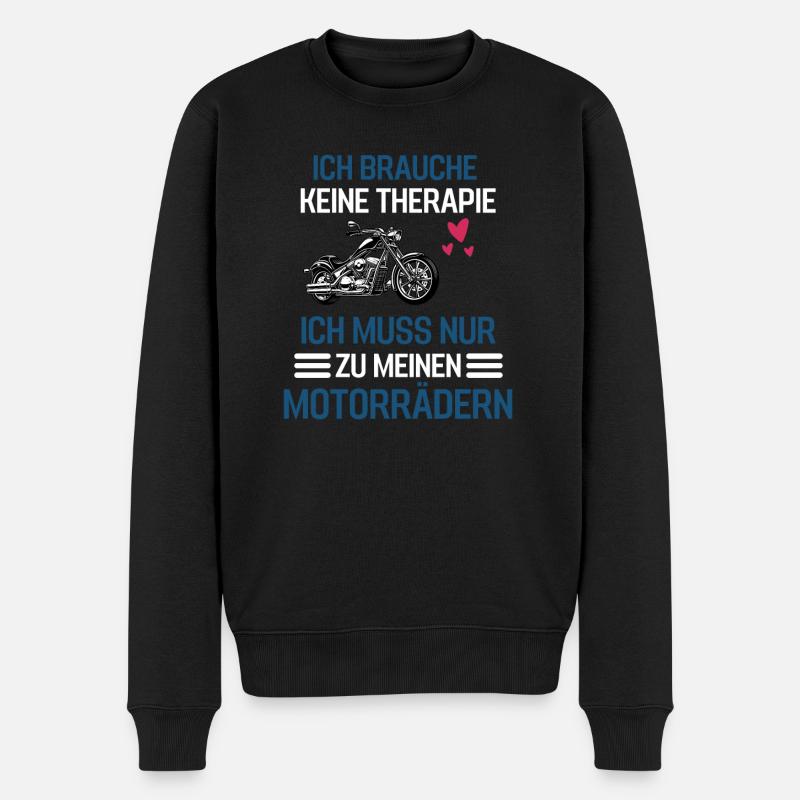 Motorrad fahren Therapie Biker Geschenk Motorrad - Männer Premium Bio Pullover - Schwarz