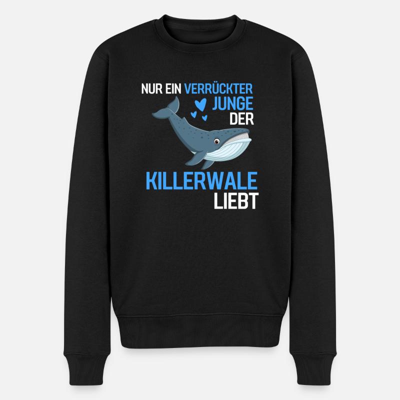Raubtier Jungen Meeresbewohner Geschenk Wal - Männer Premium Bio Pullover - Schwarz