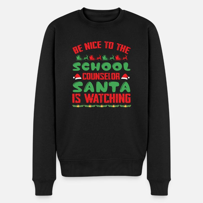 Sei nett zum Schulberater - Männer Premium Bio Pullover - Schwarz