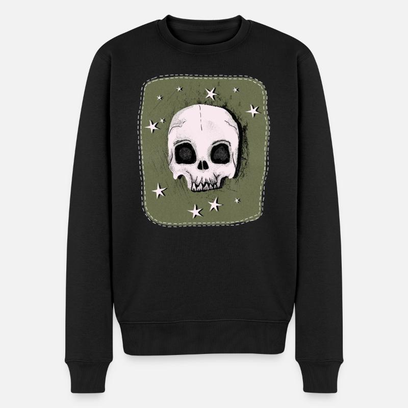 Patch crânien - Pull Premium bio Homme - noir