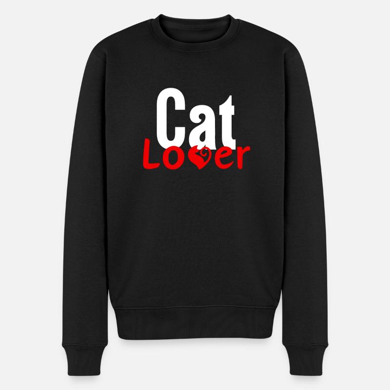 Katzenliebe - Männer Premium Bio Pullover - Schwarz