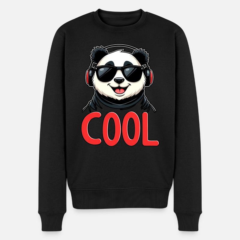 Panda cool - Pull Premium bio Homme - noir