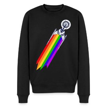 Star Trek Discovery Gay Pride Flug - Männer Premium Bio Pullover - Schwarz - Vorne - Nico (187cm)