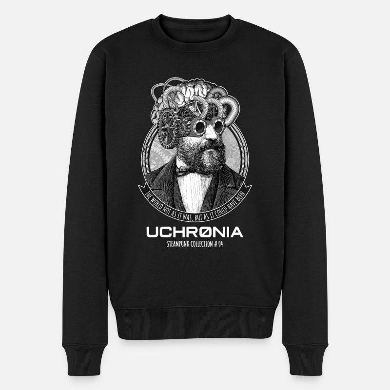 Uchronia # 04 - Steampunk Künstliche Intelligenz - Männer Premium Bio Pullover - Schwarz