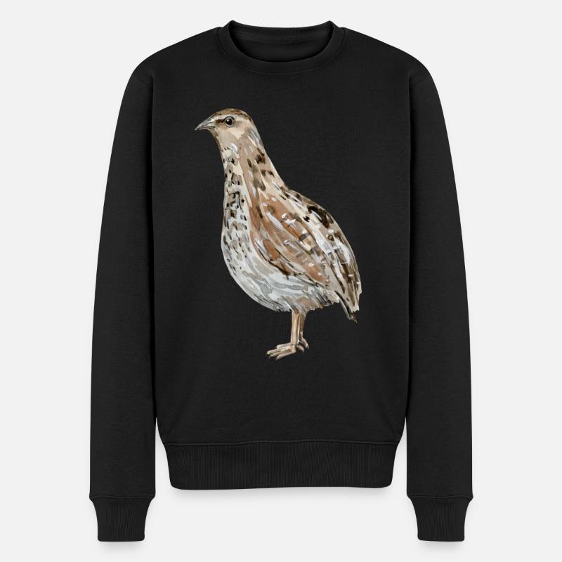 Wachtel - Männer Premium Bio Pullover - Schwarz