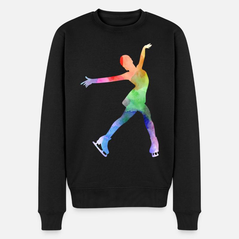 Eiskunstlauf Eiskunstlauf Schlittschuh Schlittschuh Tanz Wintersport - Männer Premium Bio Pullover - Schwarz