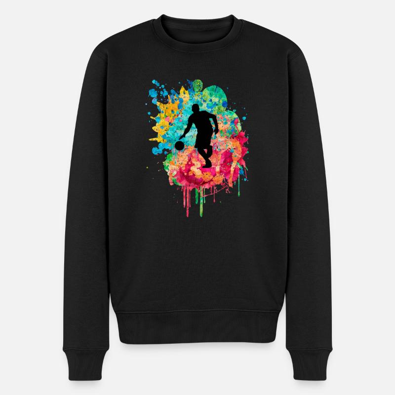 Basketball Player - PopArt - Männer Premium Bio Pullover - Schwarz