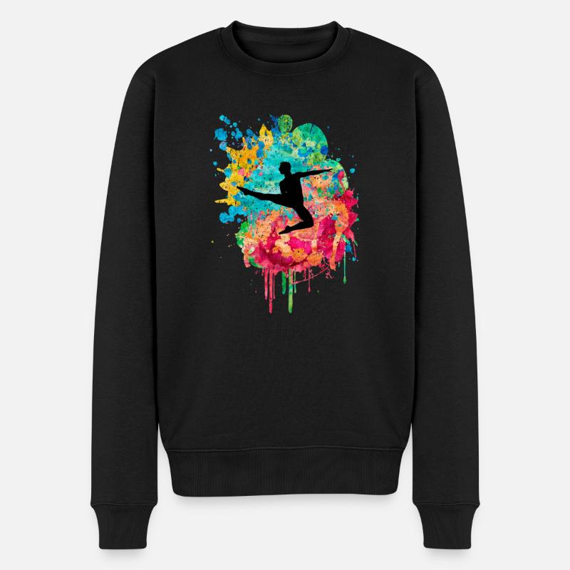 Tänzerin PopArt - Männer Premium Bio Pullover - Schwarz