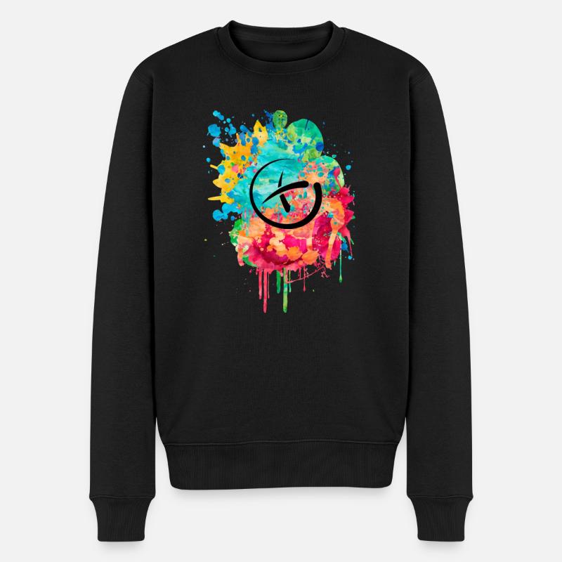 Geocaching PopArt - Männer Premium Bio Pullover - Schwarz