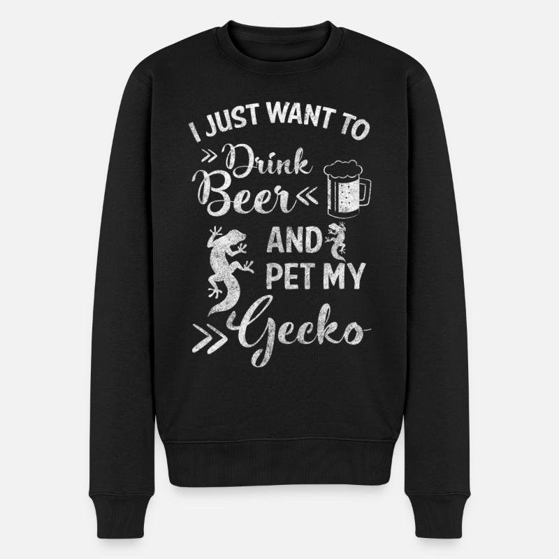Gecko Pet Lizard Lover - Men's Premium Organic Jumper - black