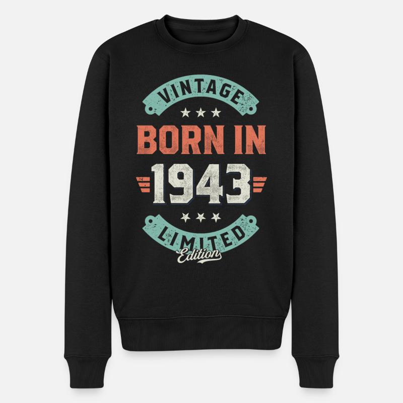 Millésime né en 1943 - Pull Premium bio Homme - noir