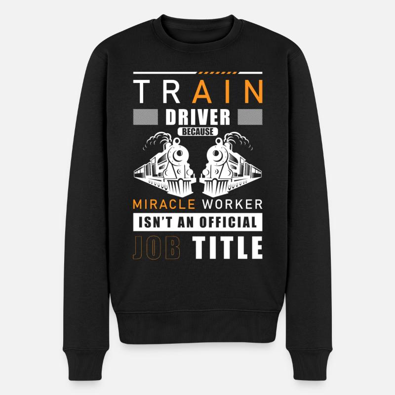 Eisenbahn Lokführer Zugführen - Männer Premium Bio Pullover - Schwarz