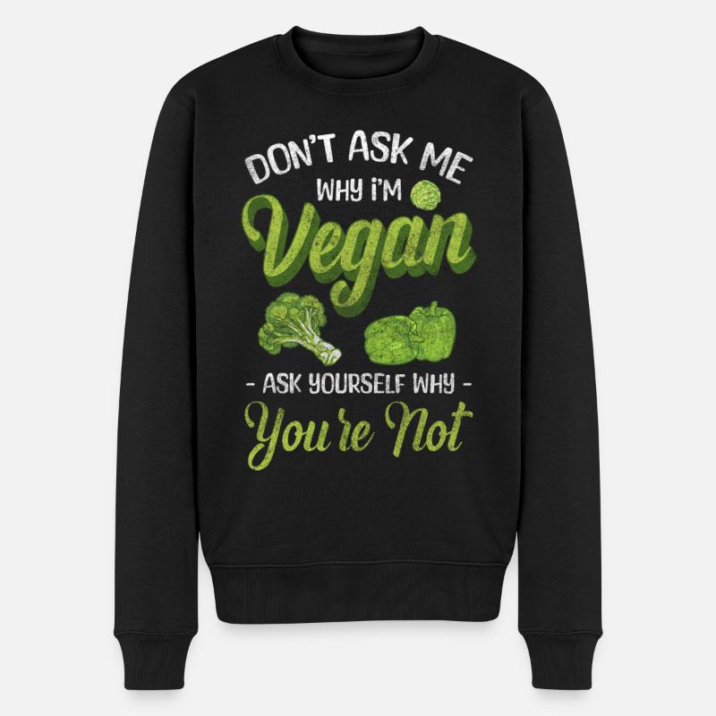 Ernährung Gesund Vegetarisch Ethik - Männer Premium Bio Pullover - Schwarz