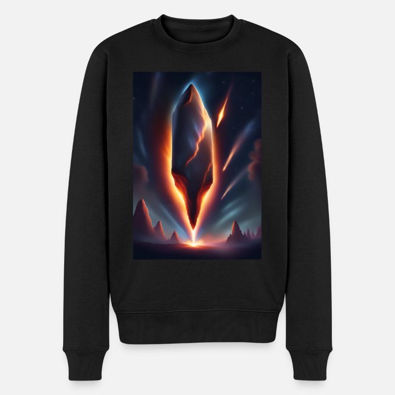 Cooler Meteorit - Männer Premium Bio Pullover - Schwarz