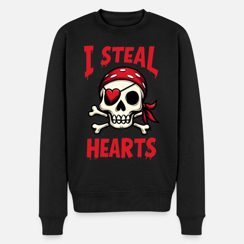 Crâne de pirate - Pull Premium bio Homme - noir