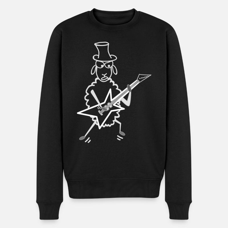 Hardrock Schaf - Männer Premium Bio Pullover - Schwarz