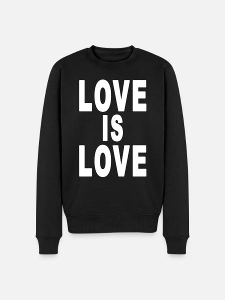 Love is love white - Men's Premium Organic Jumper - black