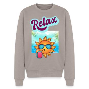 DETENTE RELAXATION - Pull Premium bio Homme - taupe - Devant - Nico (187cm)
