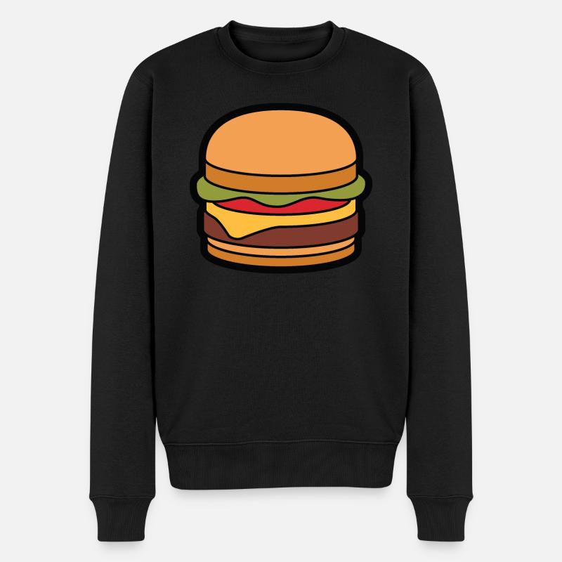 Cheeseburger Hamburger - Männer Premium Bio Pullover - Schwarz