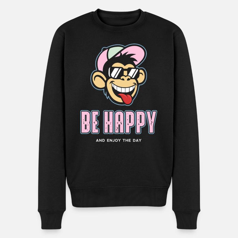 Sois heureux - Pull Premium bio Homme - noir