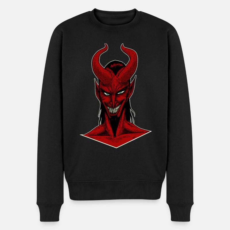 DEMON - Männer Premium Bio Pullover - Schwarz