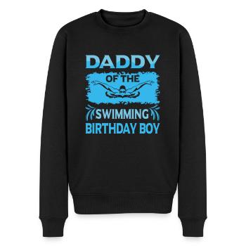 Daddy Of the Birthday Boy Swimming Family Design - Männer Premium Bio Pullover - Schwarz - Vorne - Nico (187cm)