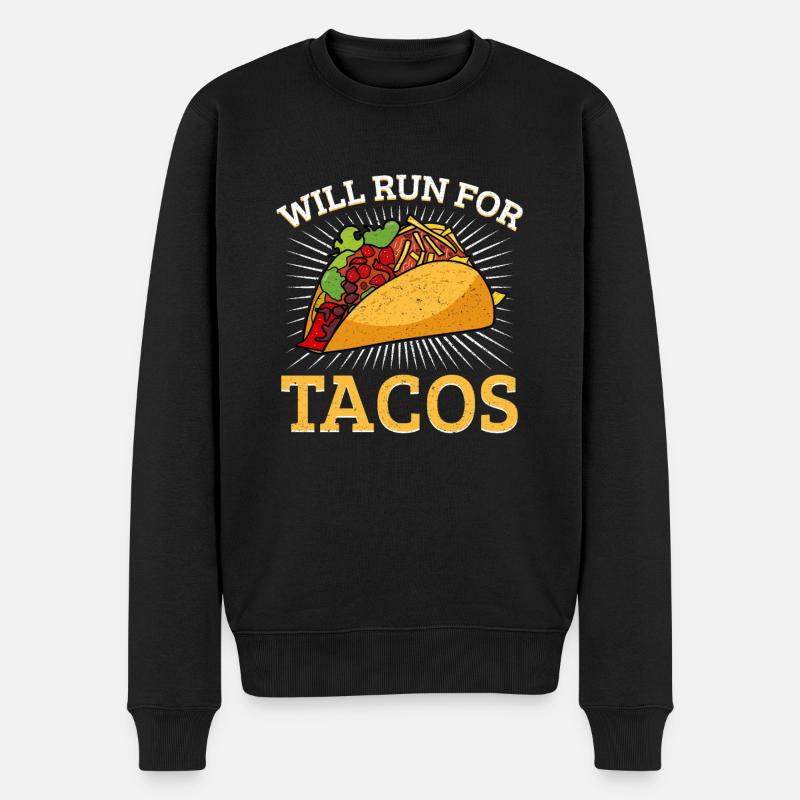 Courir pour courir pour Tacos Marathonien Runner - Pull Premium bio Homme - noir