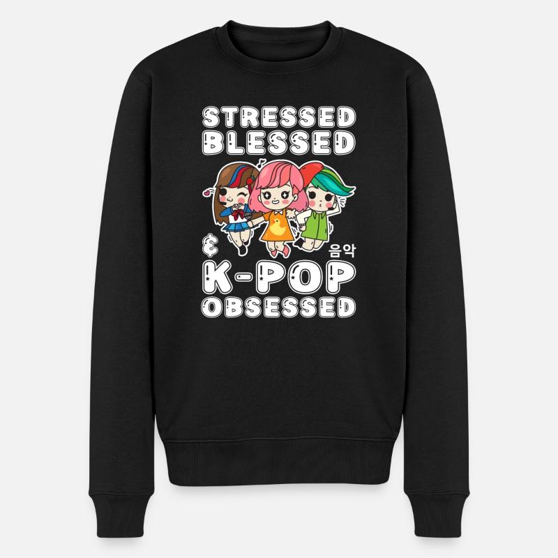 Lustiges Koreanisches Design - Ein Muss für K-Pop - Männer Premium Bio Pullover - Schwarz