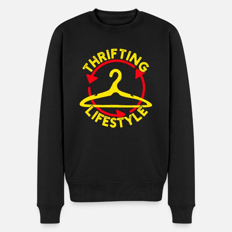 Thrift Shopper Thrifting Lifestyle Thrift Store - Männer Premium Bio Pullover - Schwarz