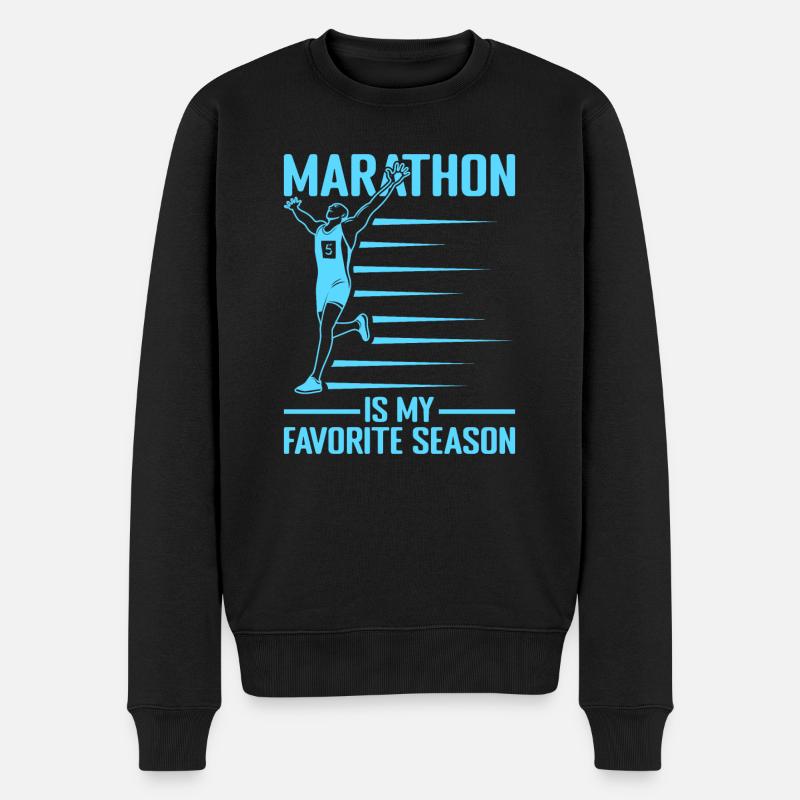 La course à pied est mon marathonien préféré de la saison - Pull Premium bio Homme - noir
