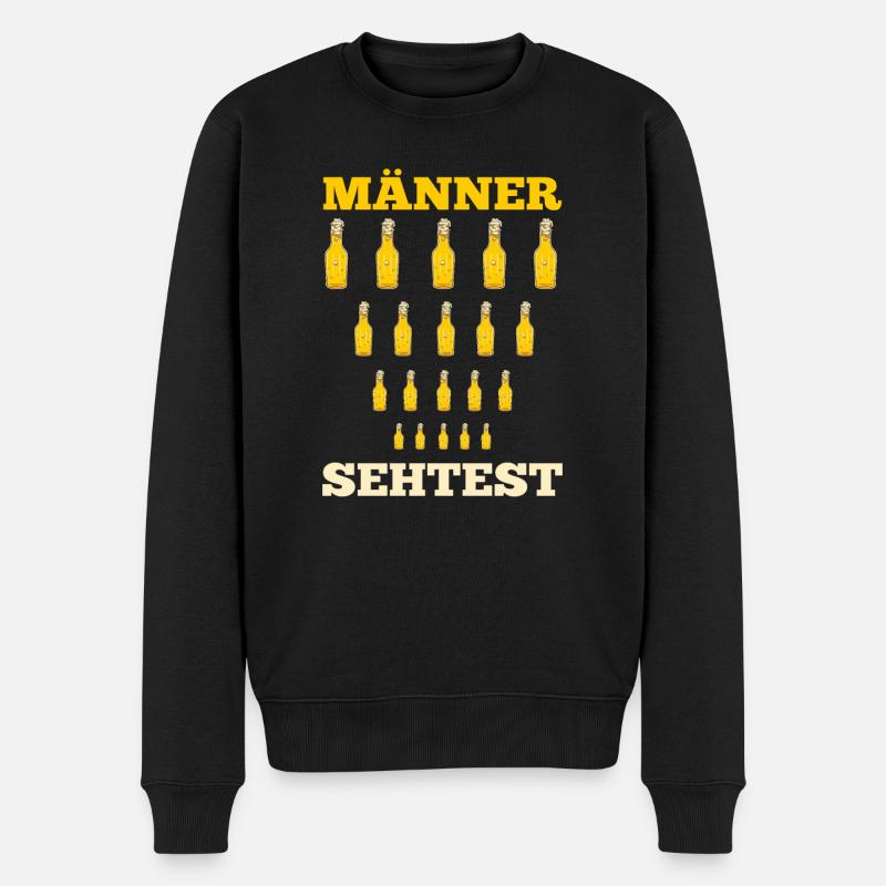 Bier Männer Sehtest Bier Spruch - Männer Premium Bio Pullover - Schwarz