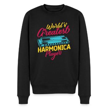 Drôle d’harmoniciste Créateur du monde ́s Créateur - Pull Premium bio Homme - noir - Devant - Nico (187cm)