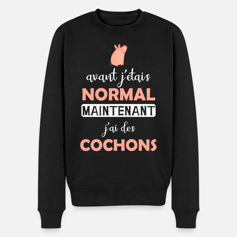 Cochon - Humour - Cadeau - Elevage - Animal - Pull Premium bio Homme - noir