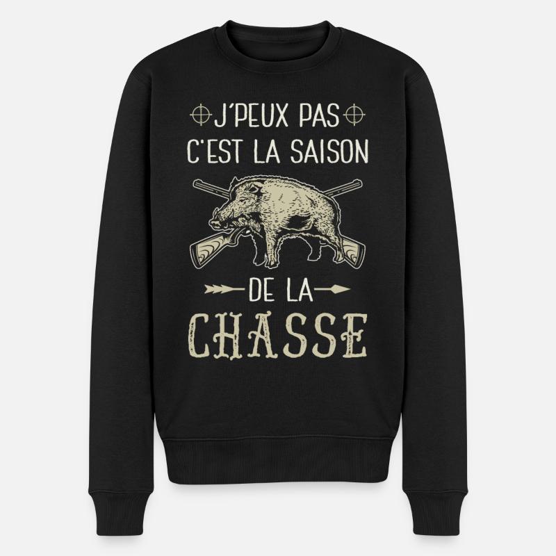j'peux pas chasseur chassé chasse chasser - Pull Premium bio Homme - noir
