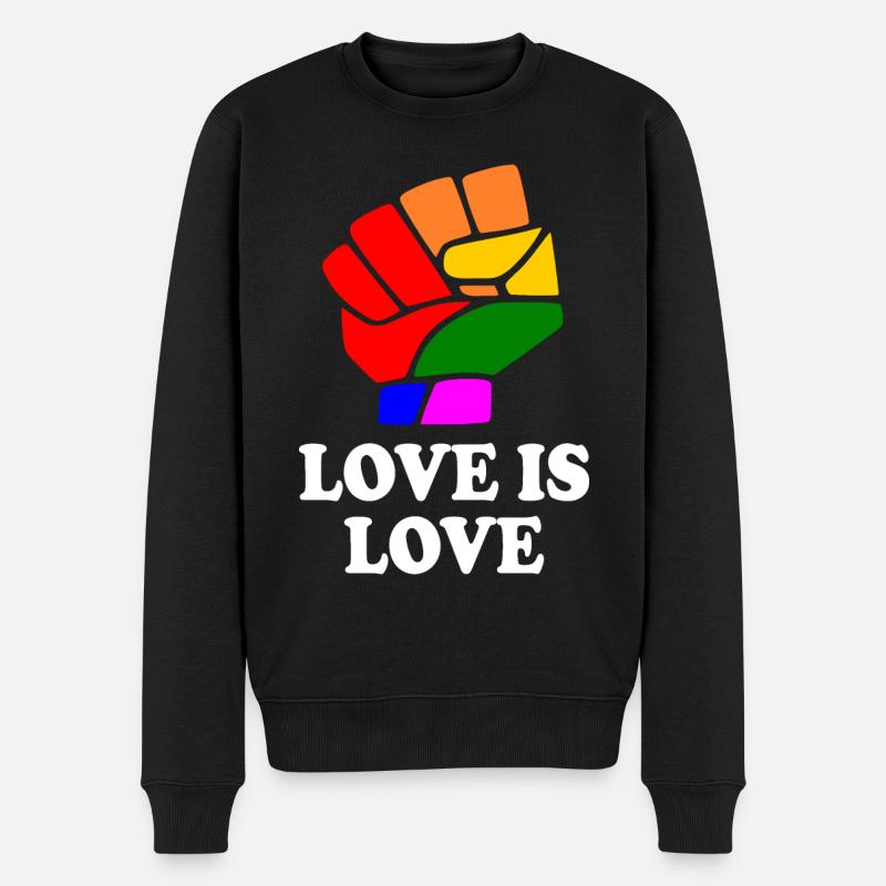 Love is love - Männer Premium Bio Pullover - Schwarz