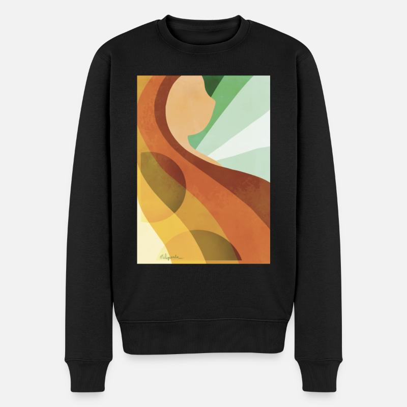 Vintage-Frau - Männer Premium Bio Pullover - Schwarz